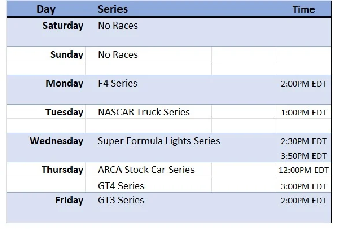 Weekly Schedule
